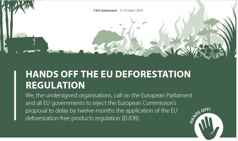 Postponing of the implementation of EU Deforestation Regulation was agreed by the European Council despite the call of 225 organisations
