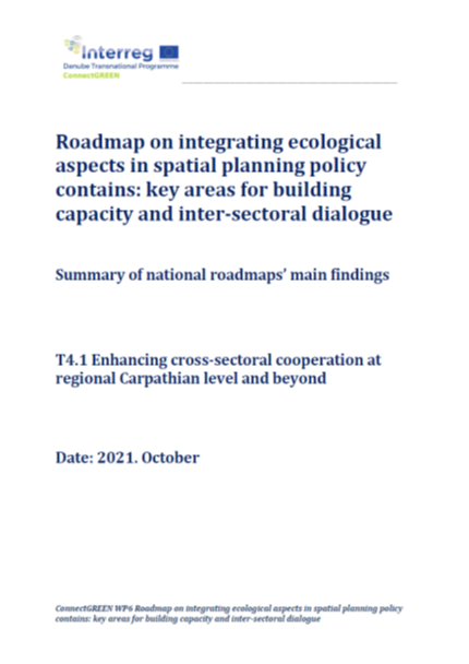 Roadmap on integrating ecological aspects in spatial planning policy